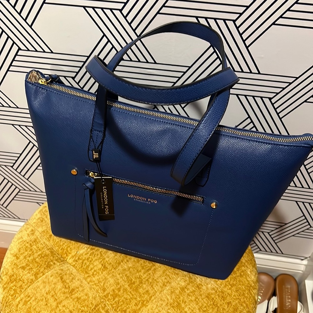 Brand new London Fog tote. Navy blue
